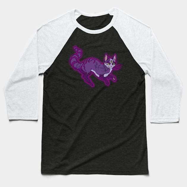 Cheshire Cat Baseball T-Shirt by Chaos Bound Designs